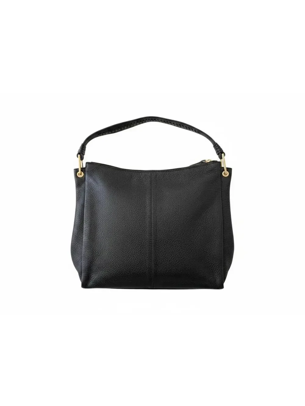 Vince Camuto Black Leather Hobo Shoulder Bag Tassel Gold Hardware
